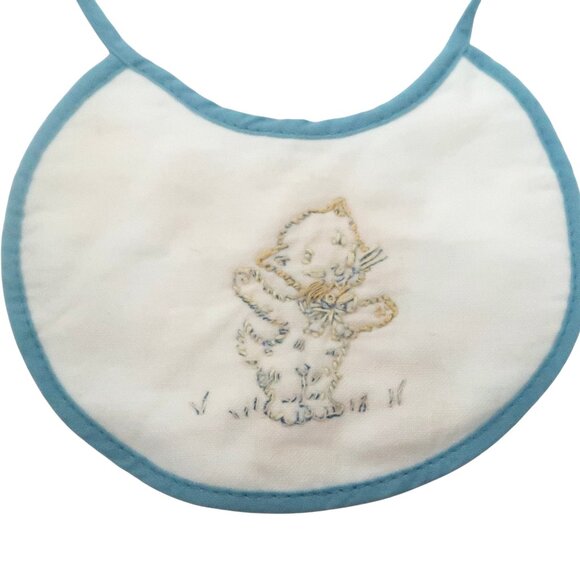 vtg Handmade bibs lot of 3 embroidered patchwork - Picture 2 of 5